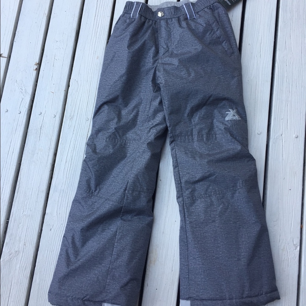 Youth snow pants 7/8 gray heavyweight